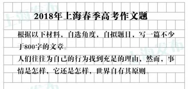刚刚，上海2020春季高考作文题出炉！ 2