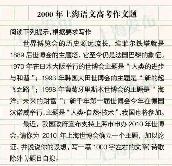 刚刚，上海2020春季高考作文题出炉！ 5