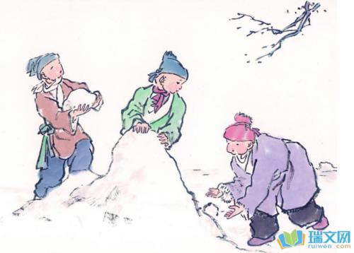 关于堆雪人的构图：一个快乐的snowman_350个单词