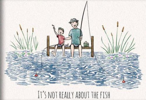 和爸爸一起去钓鱼