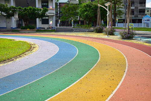 学校门口的彩虹
