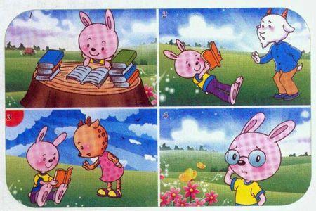 不听建议的小兔子看书写字