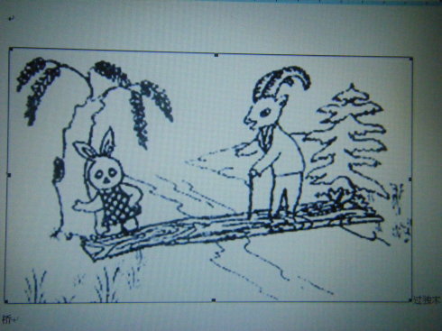 山羊和兔子越过独木桥看图片写字
