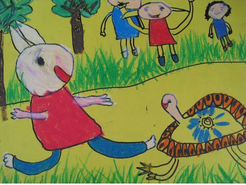 乌龟和兔子跑来写一个故事