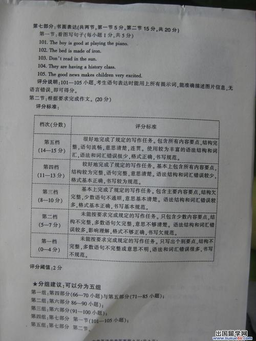 中学入学考试文章：中国人提示