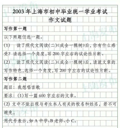上海：中文测试组成两个问题选择了一个_250字