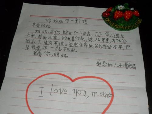 写给我母亲的一封信_150字