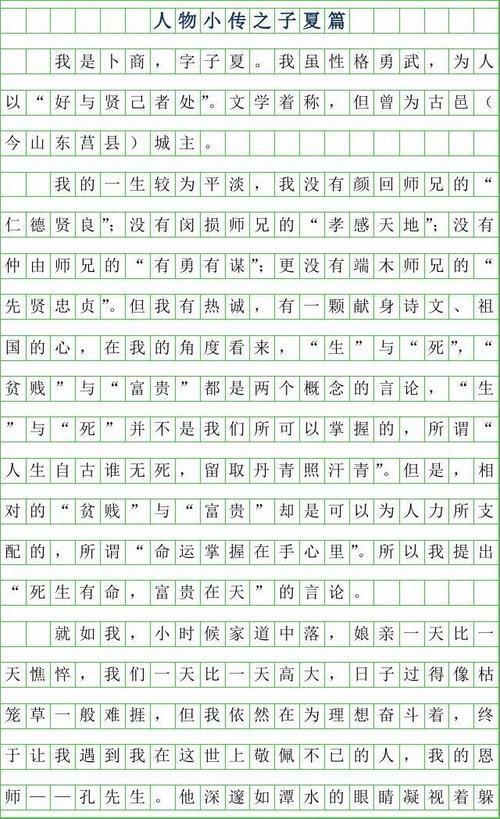 人物小传之王狄 初中生写人作文400字