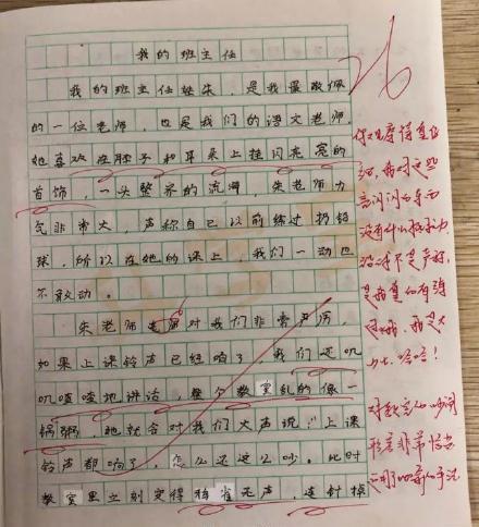 小学老师批作文获点赞，每篇作文至少看5遍，平均一篇写300字评语 2