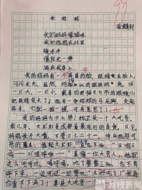 气笑了！“妈妈不化妆，样子可丑了！”小学生作文花式“损”亲妈 5