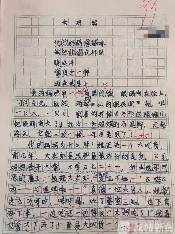 “妈妈不化妆，样子可丑了！”小学生作文狂“损”亲妈！家长群炸锅了！还有更狠的…… 3