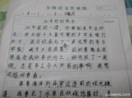 20年后回故乡的作文400字