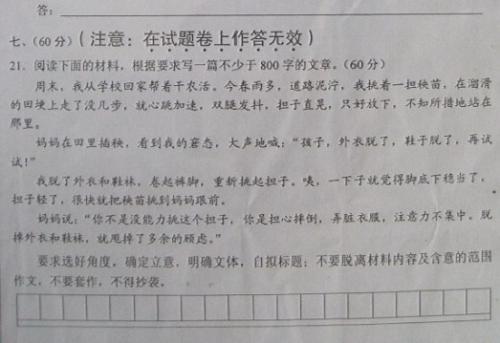 2003年全国卷高考优秀作文：甜蜜负担_800字