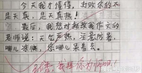 小学生作文“热死了”走红网络，老师：优秀，你该当我老师 4