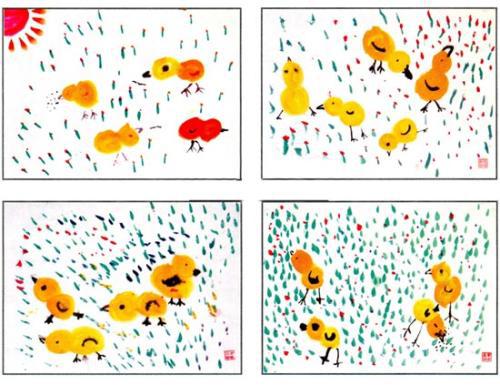 幼儿园小班美术教案：可爱的小鸡
