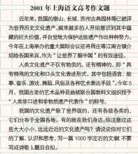 2002年上海高考优秀作文：面对大海（一）_1000字