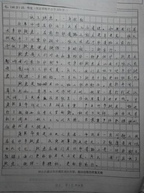 2011年湖南高考作文优秀作文赏析(3)_800字