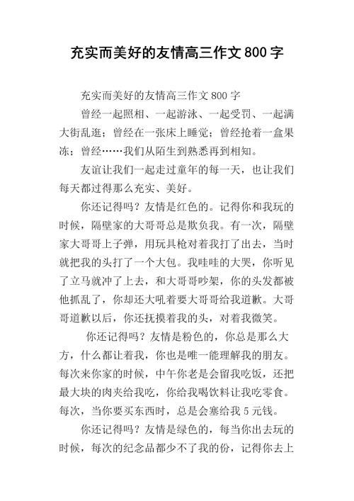 我的高三作文800字