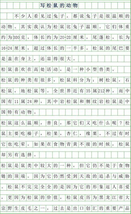 松鼠的自述450字作文