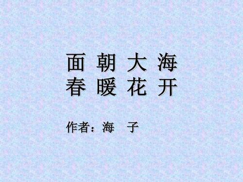 面朝大海，春暖花开 高中观后感1000字