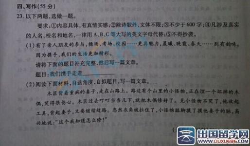 2009年京华市高考汉语作文题