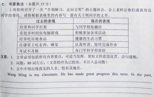2010年桂林市高中入学考试作文题目：误区