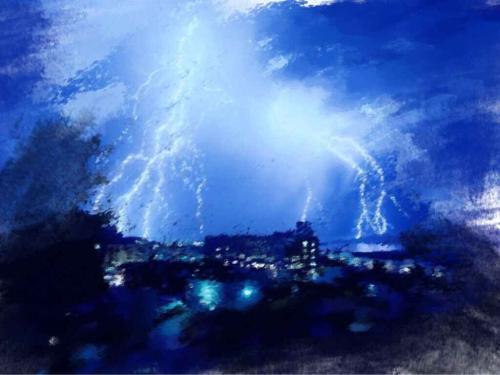 关于雷的构图：雷雨之夜_700字