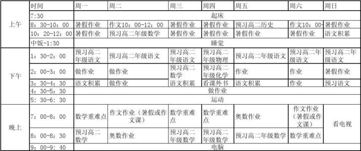 小学暑假学习计划（4）