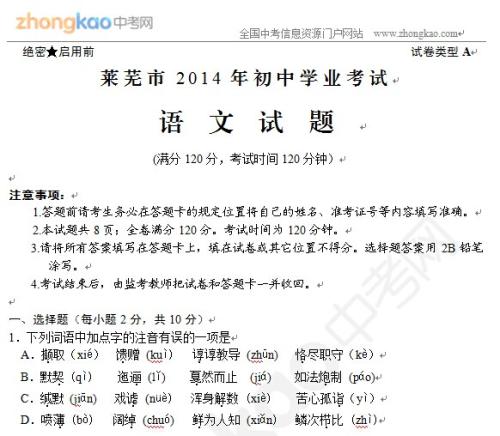 2020年山东省莱芜市高中入学汉语作文主题：希望，就是成长