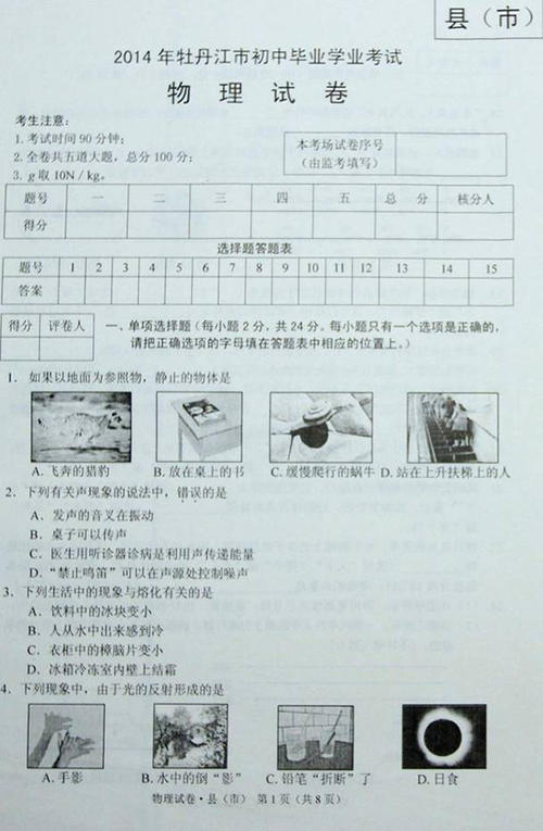 2020年黑龙江省牡丹江市高中入学汉语作文主题：选择1