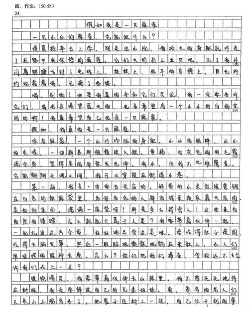 秋麻雀_100字