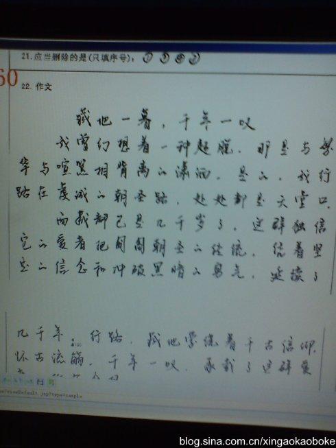 2010年北京高考满分成绩：抬头仰望地面（6）_600字