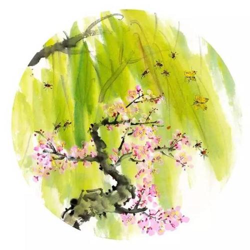 春季红杏树枝