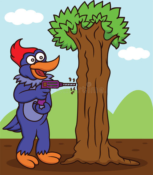 童话故事的啄木鸟和大树的组成