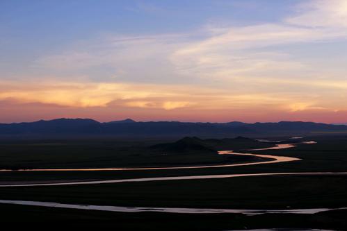 夕阳下的黄河
