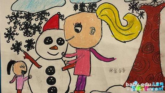 我和妈妈一起堆雪人