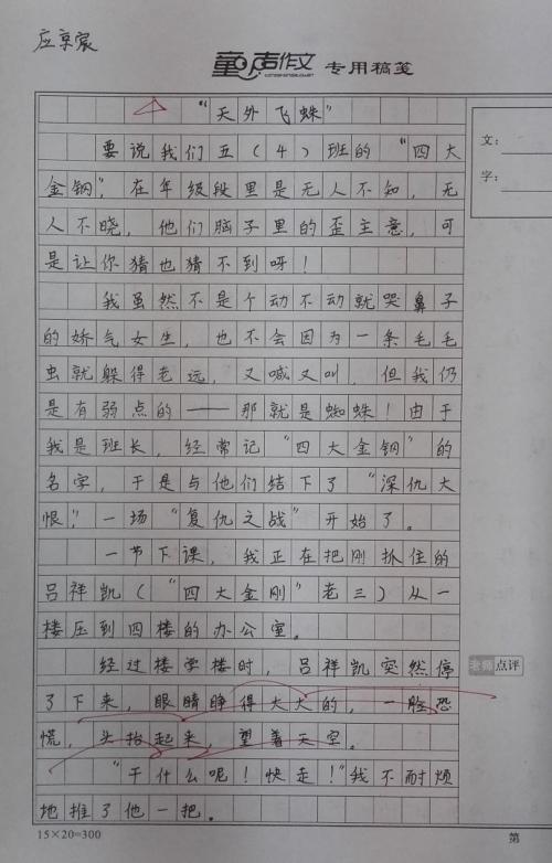 那个作文中有500个字