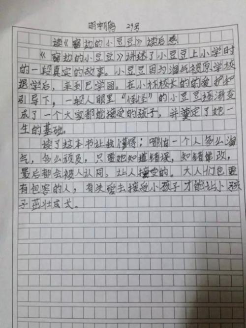 窗边的小豌豆读了400字