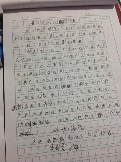 清墓作文400字