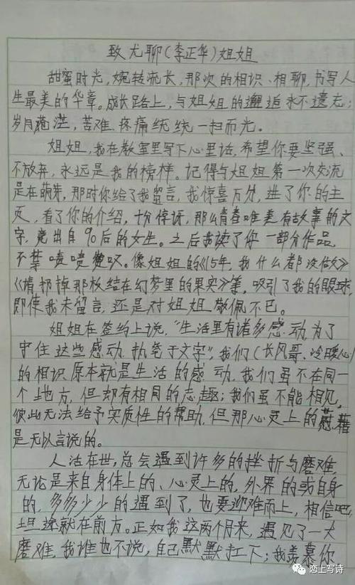 给姐姐的信