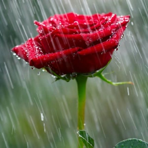 风雨中的玫瑰