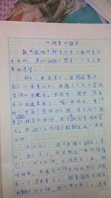 初中一年级继续写作与重写：斋菊写意笔_800字