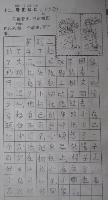 让鸟儿飞翔，看图片写字