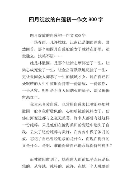 800个单词在一个寂静的地方绽放