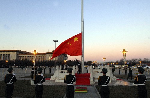 查看天安门恒国旗仪式