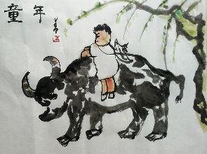 模仿童年墨水绘画段落