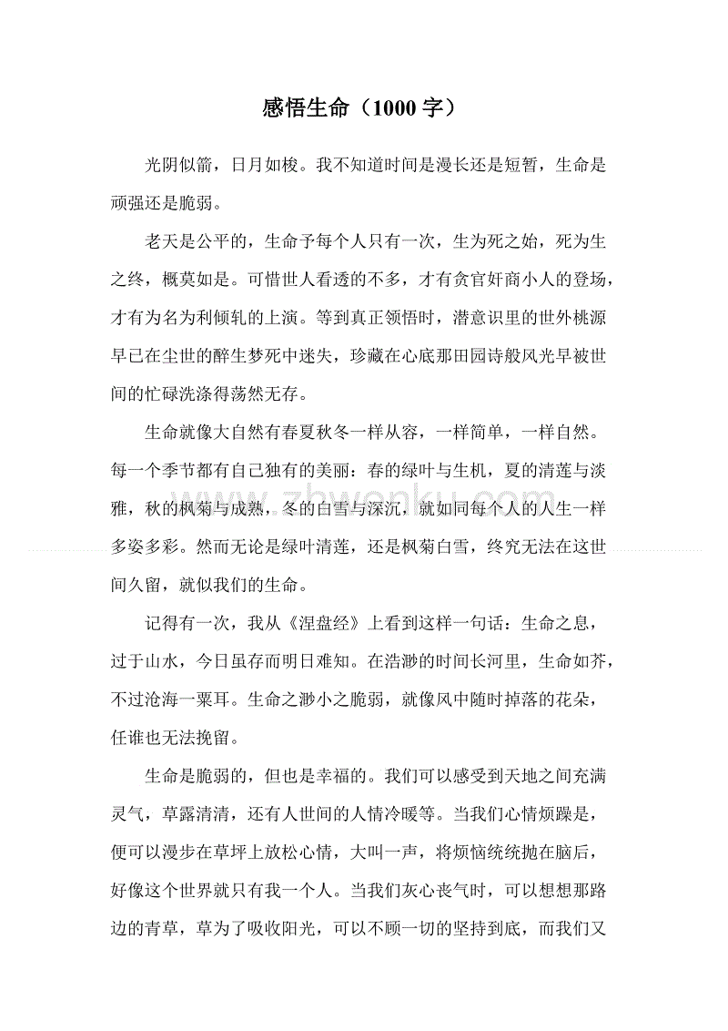 感觉生活_1000字