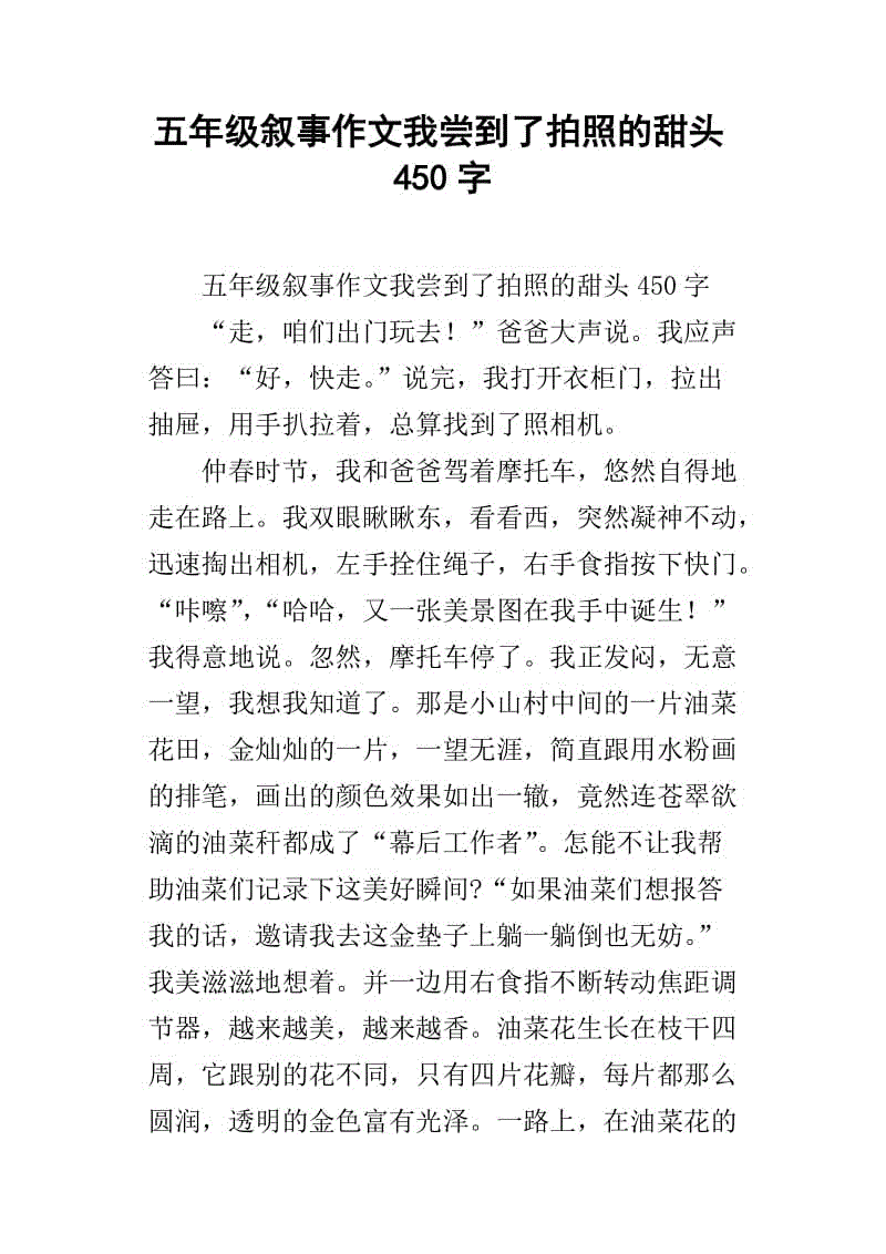 我品尝了撒谎_450字的味道