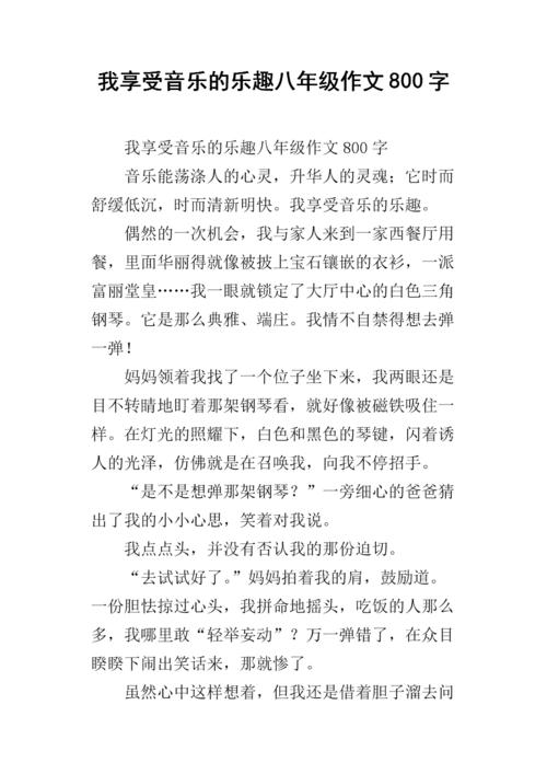 我谈论音乐_800字