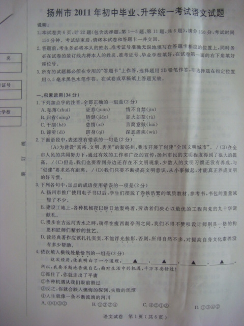 2011年扬州市审查中国问题（扫描版）